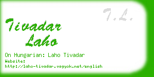 tivadar laho business card